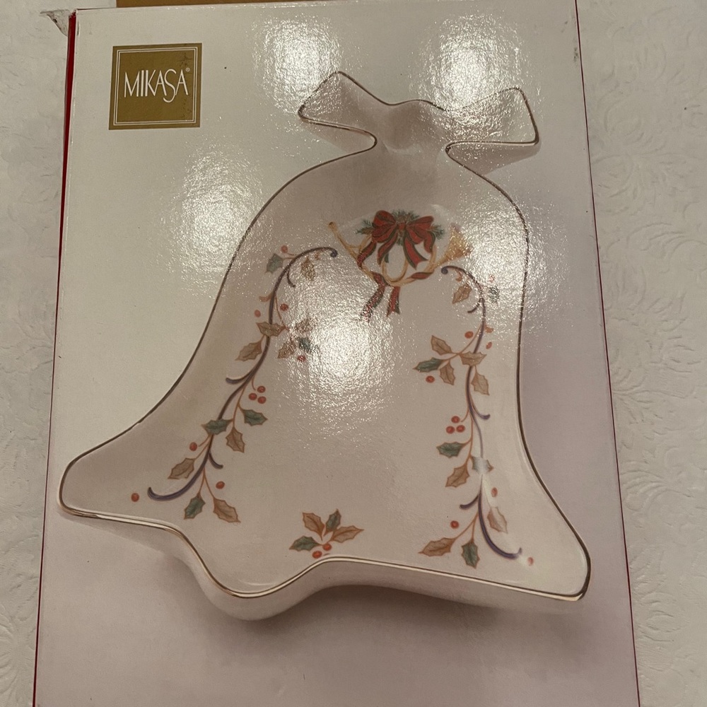 Mikasa bell candy dish. Christmas. Holiday